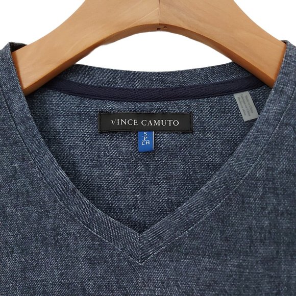 Vince Camuto Mens T-Shirt Size Small V-Neck Short Sleeve Blue - Picture 4 of 6